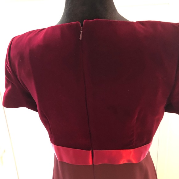 Liz Claiborne Party Holiday Wedding Velvet Empire Waist Dress - Picture 6 of 10